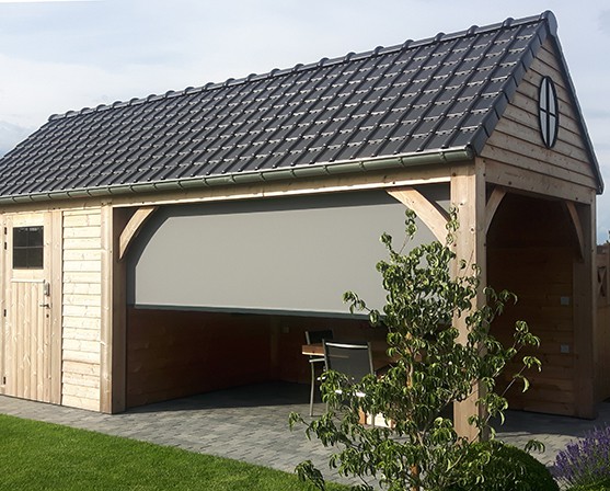 Smarts screens voor houten overkapping tuinhuis veranda terras