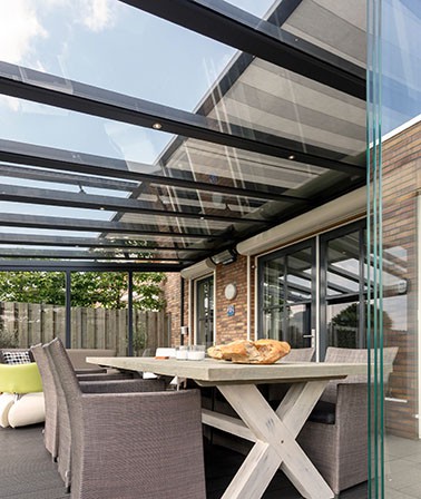 Verano aluminium overkapping uitbreiden verandazonwering oslo glazen schuifwanden