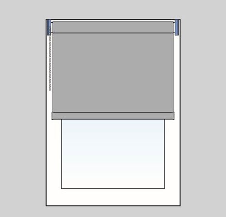 Raamdecoratie in de dag montage op het kozijn tussen twee muren instructies