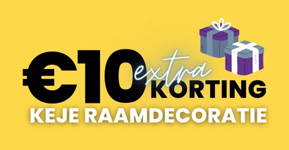 €10 korting op op KeJe raamdecoratie
