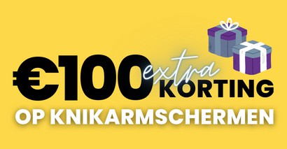 €100 korting op knikarmschermen