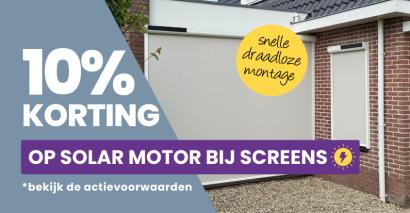 10% korting op een solar motor bij Solano screens