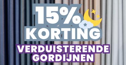 15% korting op verduisterende gordijnen